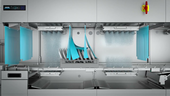 Zmywarki Winterhalter z transportem taśmowym i koszowym: sterowana zmywanymi naczyniami aktywacja strefy mycia